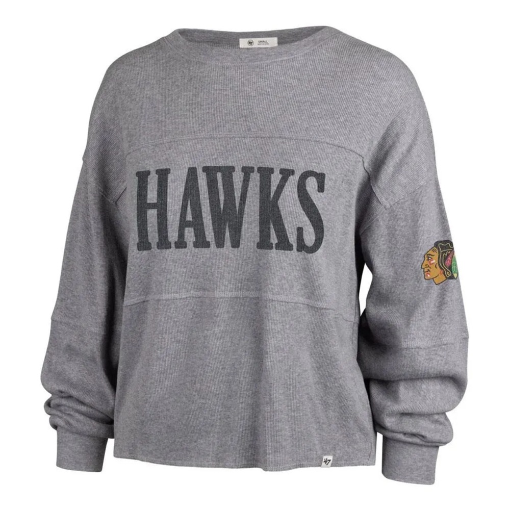 47 Gray Crewneck Blackhawks Jada Long Sleeve